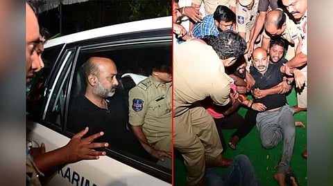 Karimnagar MP Bandi Sanjay Kumar being arrested