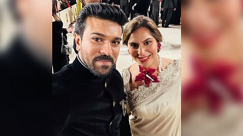 Ram Charan with his wife Upasana