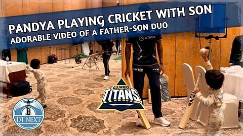 ‘It’s too big bat’: Hardik Pandya Playing Cricket with Son