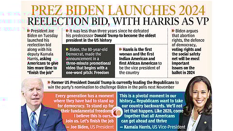 Prez Biden launches 2024 re-election bid, with Harris as VP
