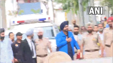Navjot Singh Sidhu after being released from Patiala jail