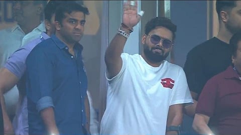Rishabh Pant cheering from stands
