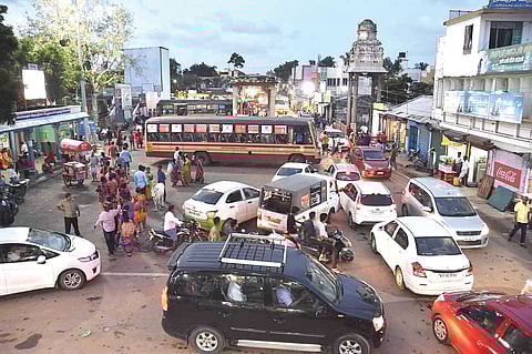 Existing bus terminus in tourist town of Mahabalipuram