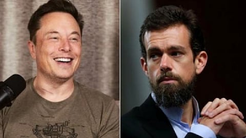 (L) Elon Musk; Jack Dorsey(R)