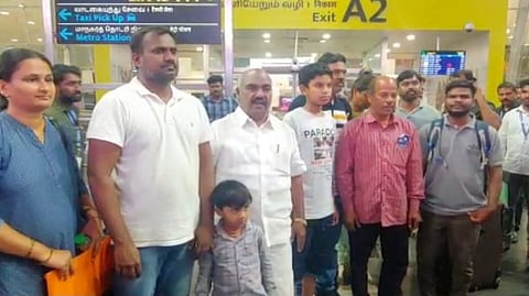 Minister Masthan along with the repatriates