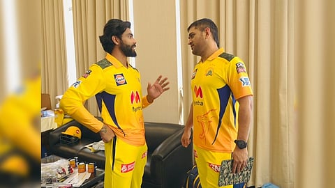 Ravindra Jadeja and MS Dhoni.