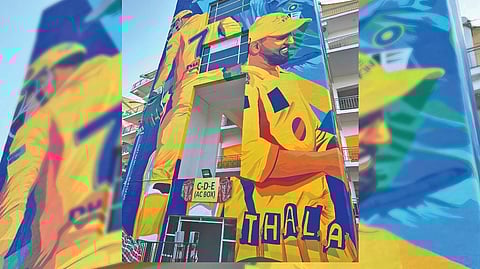 Mural of Dhoni