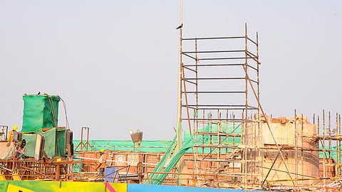 Gandhi statue on Marina beach was shifted for Metro rail construction on Friday night