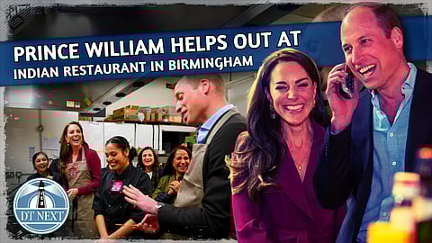 Prince William helps out at Indian restaurant in Birmingham
