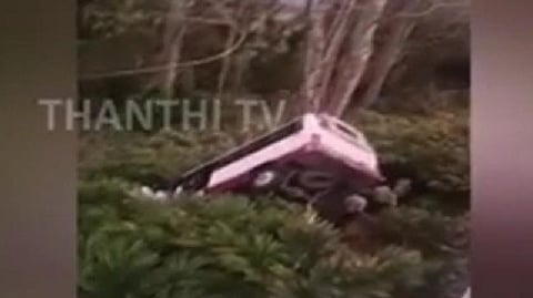Vehicle tumbling into the gorge in Munnar