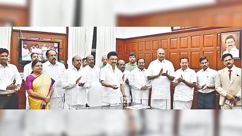 Chief Minister MK Stalin launching the coverage of Assembly proceedings in sign launguage to benefit people with hearing difficulties in Chennai on Monday