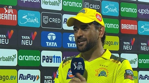 MS Dhoni speaking at post match presentation