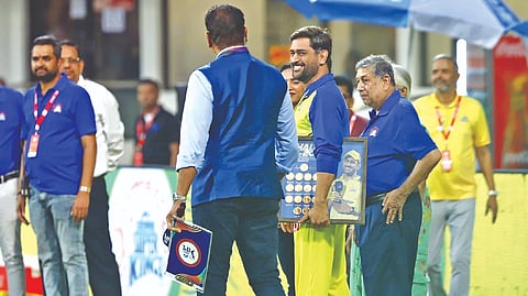 Dhoni felicitated on his 200th IPL match as CSK captain