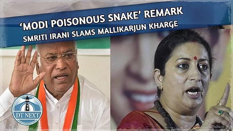 Smriti Irani slams Mallikarjun over ‘Modi poisonous snake’ remark