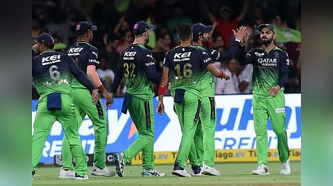 RCB players on the field