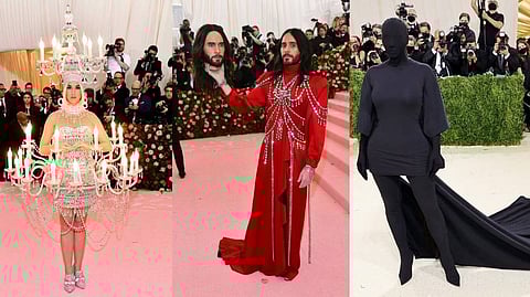 Katy Perry, Jared Leto and Kim Kardashian in previous seasons of Met Gala.