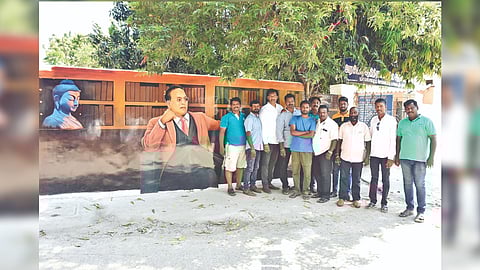 Former students of Adi Dravidar Welfare School paints a new life to school walls