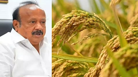 (L) Agriculture Minister MRK Panneerselvam