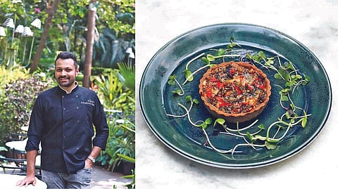 Rakesh Raghunathan; Bajra flour veggie millet tart