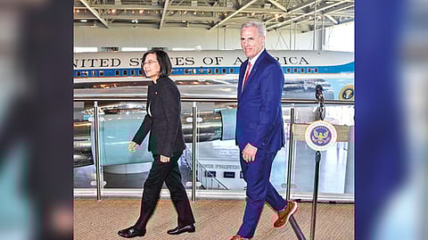 Taiwanese President Tsai Ing-wen and United States House Speaker Kevin McCarthy