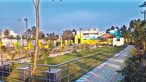 The closed Samanthamoorthy Nagar Park near the District Collectorate