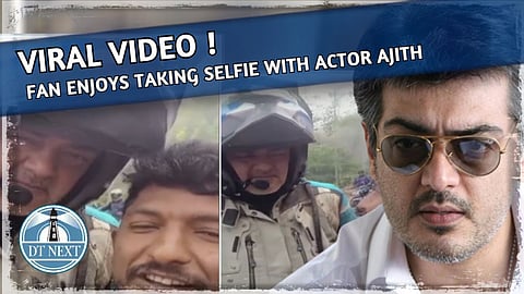Fan enjoys taking selfie with actor Ajith Kumar