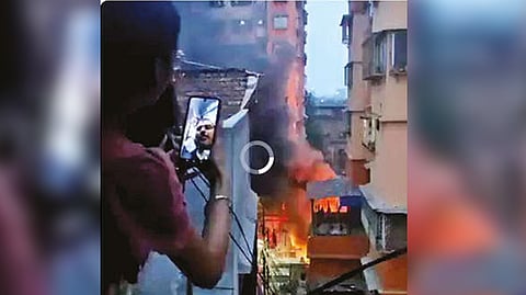 Violence erupted in the Shibpur area