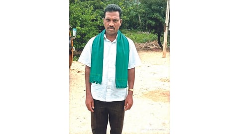 Farmer D Mohan Babu of Sarangal village in Pernambut taluk