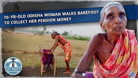 70-yr-old Odisha woman walks barefoot to collect Pension