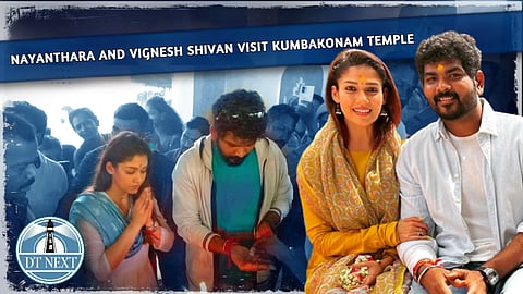 Nayanthara and Vignesh Shivan visit Kumbakonam temple