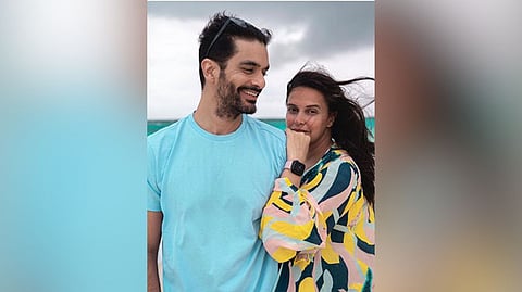 Neha Dhupia with Angad Bedi.