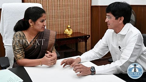 J Radhakrishnan takes charge as the new Greater Chennai Corporation Commissioner at Ripon Building.