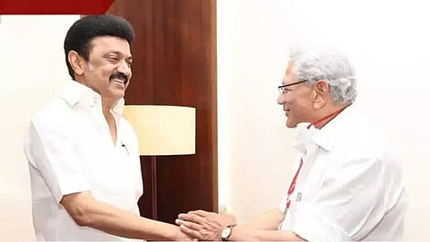 CM Stalin and CPM general secretary Sitaram Yechury