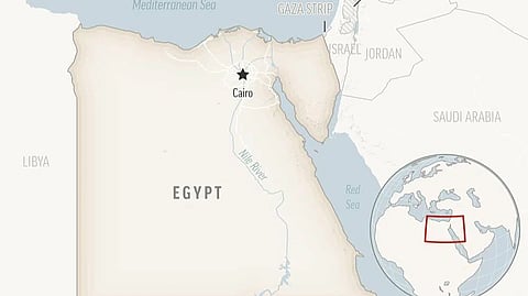 This is a locator map for Egypt with its capital, Cairo