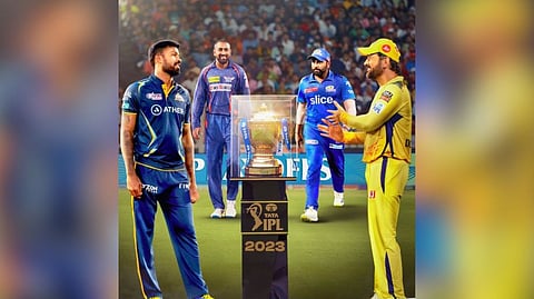 GT, CSK, MI and LSG skippers with IPL trophy