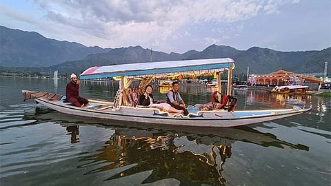 G20 delegates enjoying the Shikara boat ride in Srinagar