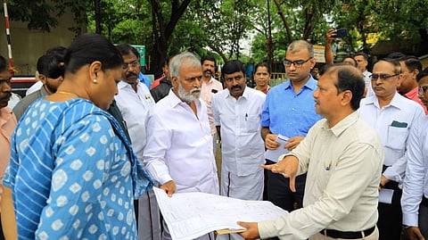 Sekarbabu inspected five bus terminus in the city to modernise them each at the cost of Rs 5 crore