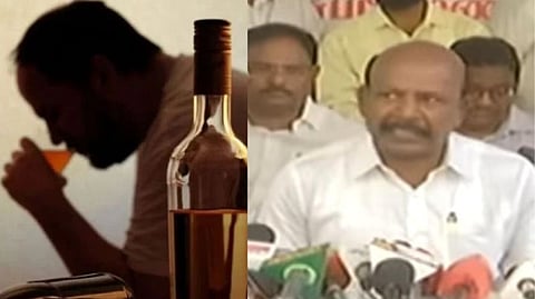 (On right) Health Minister Ma Subramanian speaking at a press conference in the city.