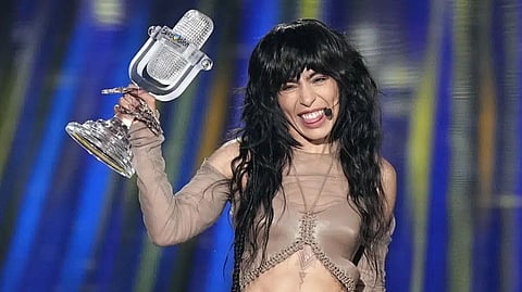 Loreen of Sweden celebrates with the trophy after winning the Grand Final of the Eurovision Song Contest in Liverpool.