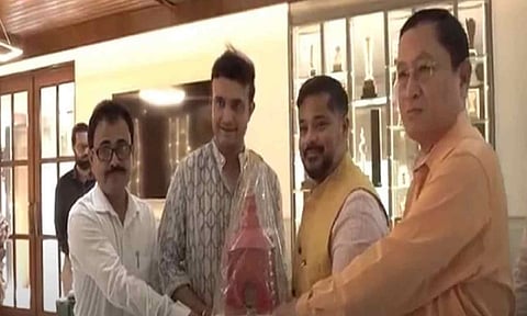 Cricketer Sourav Ganguly meets Tripura Tourism Minister Sushanta Chowdhury
