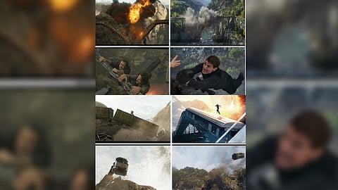 (L -R): Comparison of scenes from Pathaan and Mission: Impossible - Dead Reckoning Part One