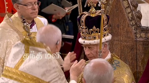 King Charles III wears St Edward's Crown for coronation