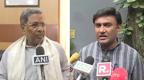 Congress leader Siddaramaiah; K Sudhakar