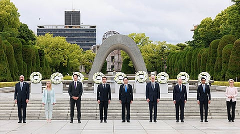 G7 leaders at the Hiroshima Peace Memorial Museum