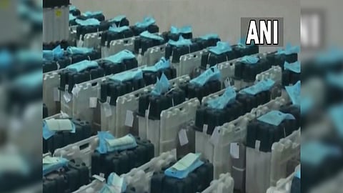 Visuals of EVMs this morning