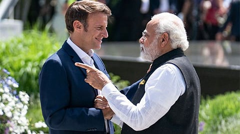 French President Immanuel Macron and Indian PM Narendra Modi