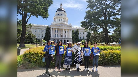 Women outside Ambedkar International centre