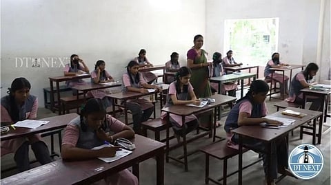 Students writing exam