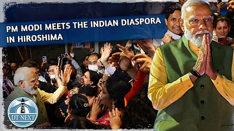 Prime Minister Narendra Modi meets the Indian diaspora in Hiroshima