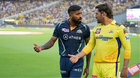 Pandya with Dhoni